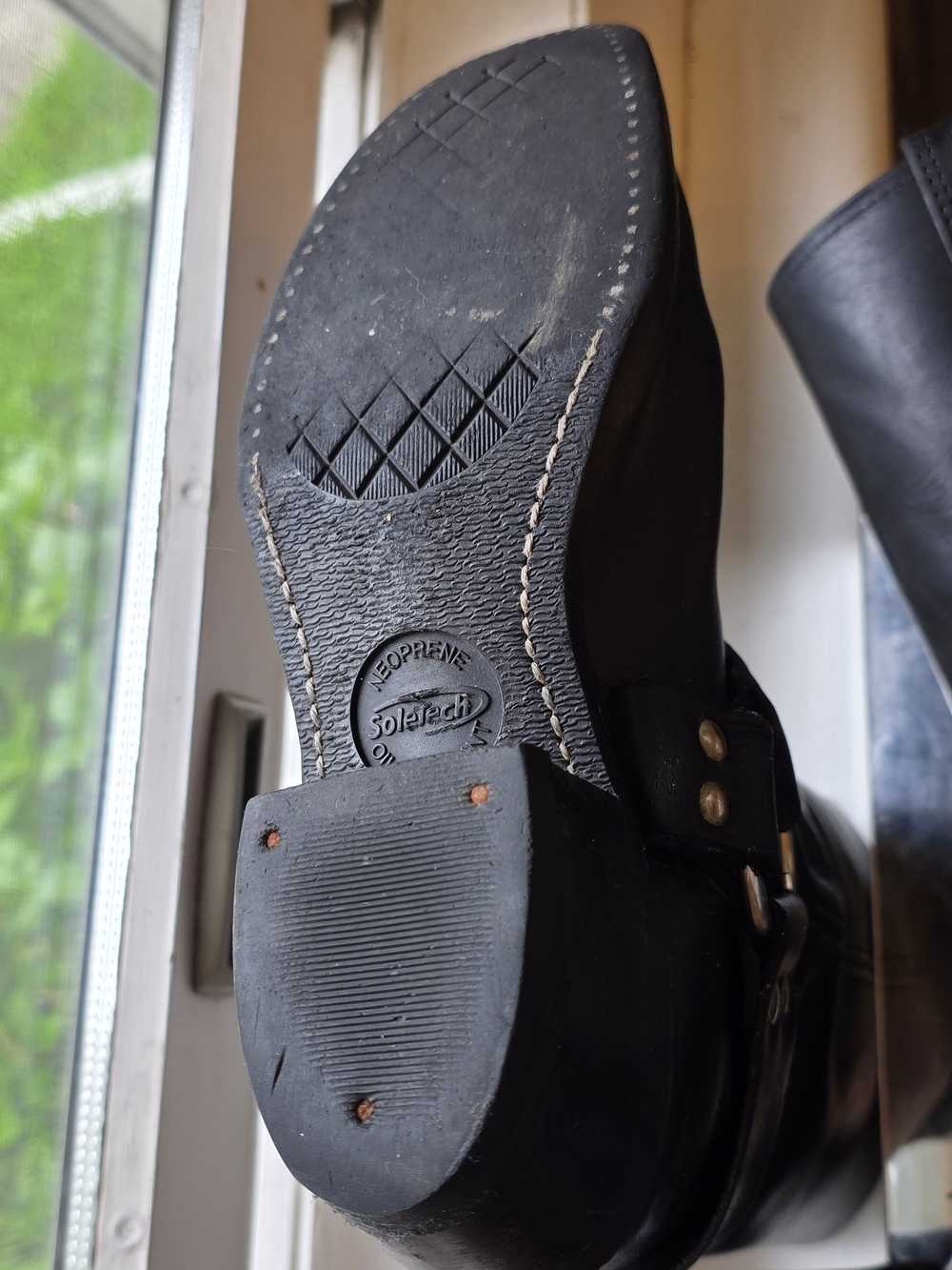 Frye Black Leather Harness Moto Boots Perfectly Broken In Sz 7.5 - Picture 9 of 14
